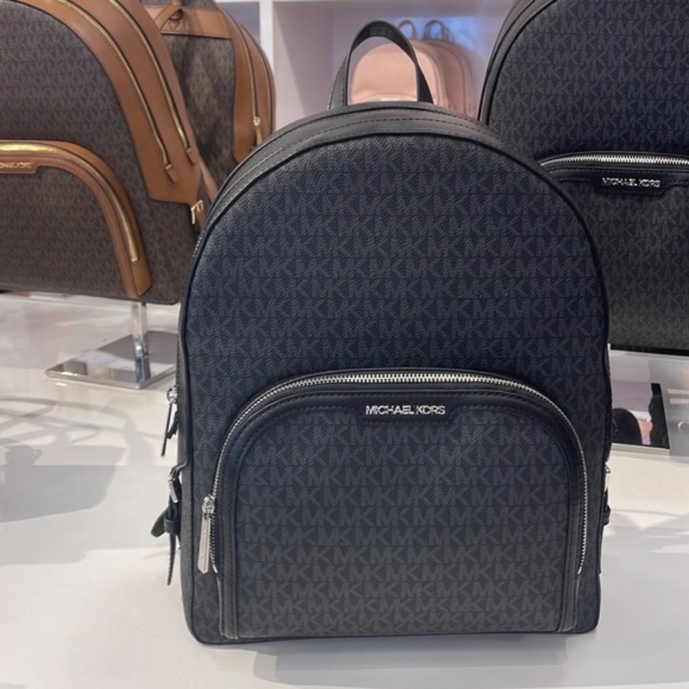 Michael Kors Jaycee Large Zip Pocket Backpack Black - Picture 13 of 16